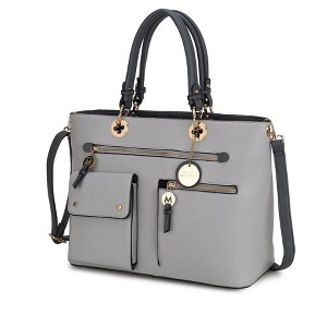 MKF Collection Julia Vegan Leather Color-block Women’s Satchel Bag by Mia k - 1 of 4