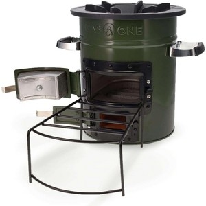 GasOne Portable Wood Burning Rocket Stove Camping for Backpacking, Hiking, RV and Survival - Insulated Barrel Stove Kit with Silicone Handles - 1 of 4