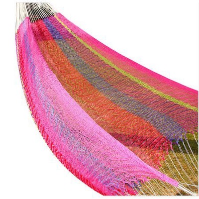 Amber Fight Gear Mayan Hammock – Cotton Rope Bed, Nylon Harness, Portable, Indoor/Outdoor, 86x118 in, with Carry Pouch.