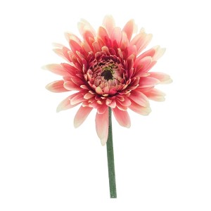 Gerbera Daisy Stem Set Of 6 Pink and Green 22 Inch Faux Flowers for Home Decor By Melrose - 1 of 3
