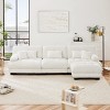 3-Seater Sectional Sofa with 1 Ottoman Deep Seat Sofa Couch Chenille Soft Comfy Upholstered Sofa for Living Room, Apartment-Tanpinhause - 2 of 4