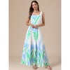 INSPIRE CHIC Women's Pleated Square Neck Sleeveless High Waist Casual Floral Flare A-Line Maxi Dress - 4 of 4