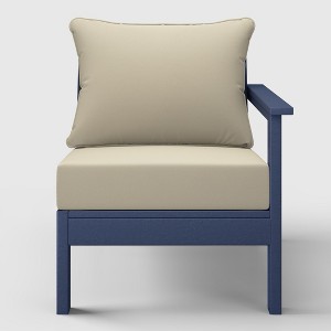 WestinTrends  Avalon Outdoor Patio HDPE Right Arm Facing Sectional Corner Club Chair with Patio Cushions - 1 of 4