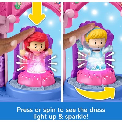 Детские куклы Little People Fisher-Price Little People DISNEY Princess Shimmer & Glow Dress Shop Toddler Playset & 2 Figures — фото 3
