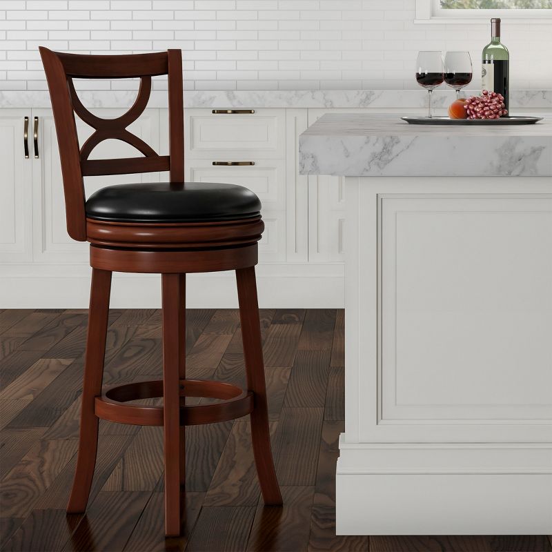 Hasting Home Faux Leather High-Back Counter-Height Swivel Bar Stool, 2 of 8
