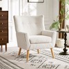 Mid-Century Modern Granular Plush Fabric Button-Tufted Accent Chair with Rubber Wood Legs and High Rebound Cushion - 4 of 4