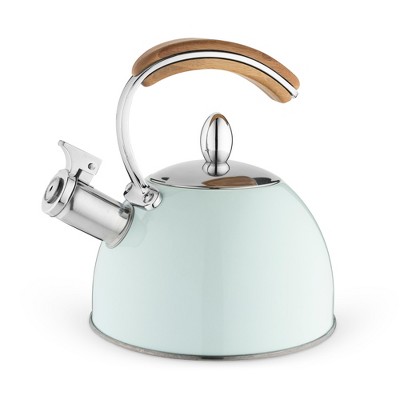 WHITE Pinky Up Presley Tea Kettle, Stainless Steel,70 oz