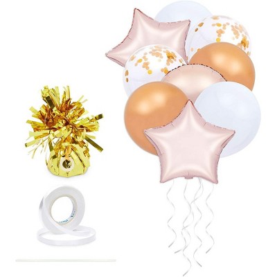 Glamlily 24 Pieces Star Balloons with Balloon Weights, Baby Shower Decorations