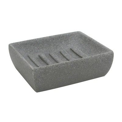 Charcoal Gray Stone Resin Soap Dish