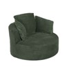 AENKYO 49" Compressible Round Chair, Corduroy Accent Chair with Cushioned Backrest 3 pillows No Assembly Required - 4 of 4