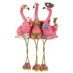 Northlight Three Amigos Beach Flamingos Outdoor Garden Statue - 9" - 1 of 4