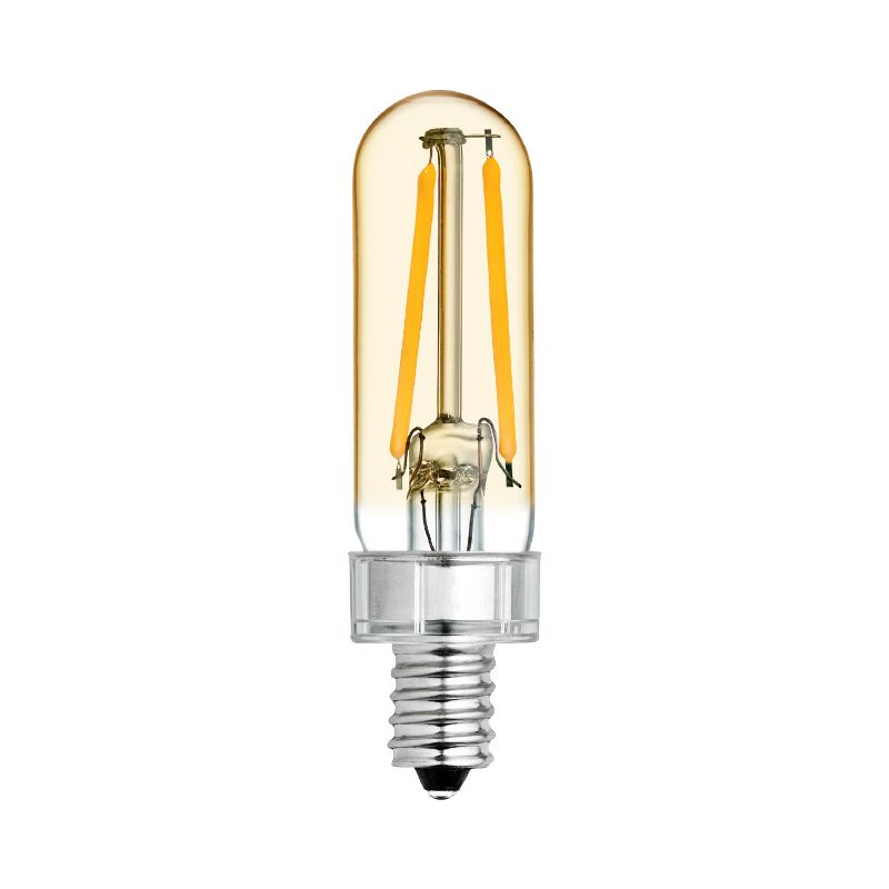 GE 3W 40W Equivalent LED Light Bulb Amber Glass Warm Candle Light, 3 of 5
