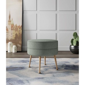 PAGED Upholstered Accent Ottoman Contemporary Entryway Bench with Metal Legs and Plush Foam Padding, Foot Stool for Entryway, Living Room - 1 of 4