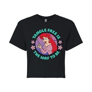 Women's - Disney Princess - Ariel Tangle Free Is The Way To Be Cropped Graphic T-Shirt - 1 of 4