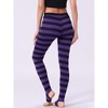 INSPIRE CHIC Women's Printed Stripe High Waist Elastic Waistband Yoga Stirrup Pants - 4 of 4