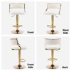 Karl Home Cream Corduroy Upholstered Adjustable Bar Stool With Gold Tone Base - 2 of 4