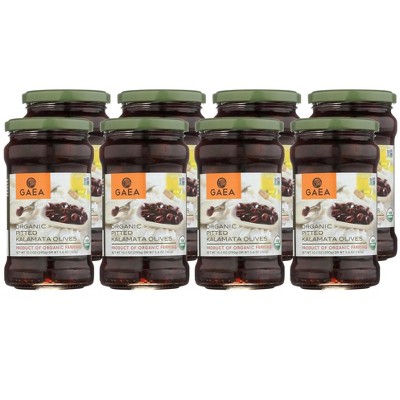Gaea Olives Organic Pitted Kalamata Olives - Case of 8/5.6 oz