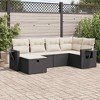 vidaXL Garden Sofa Set Black and Cream White - 2 of 4