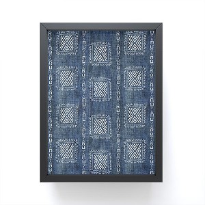 Schatzi Brown Mudcloth 3 Denim Framed Mini Art Print - Society6 - 1 of 3