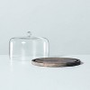 2pc Distressed Wood & Glass Cloche Dessert Storage Black/Clear - Hearth & Hand™ with Magnolia - image 3 of 4