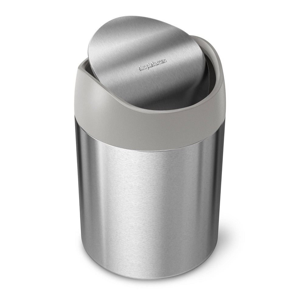 Photos - Waste Bin Simplehuman 1.5L Countertop Bathroom Trash Can Stainless Steel Silver 