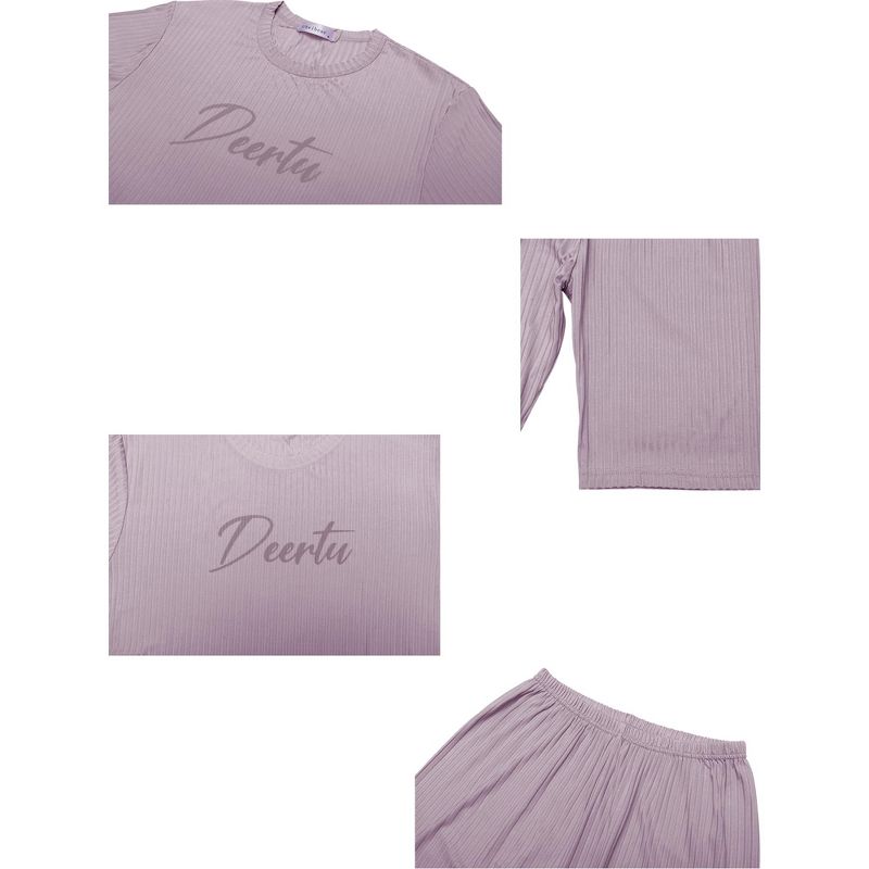 cheibear Sleepwear Short Sleeve with Capri Pants Letters Family Pajama Sets, 4 of 5