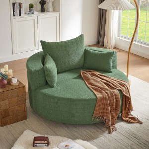 Whisen 360° Swivel Barrel Chair with Removable Pillows - 1 of 4