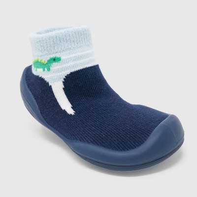 Komuello Baby Boy First Walk Sock Shoes - Navy Dash