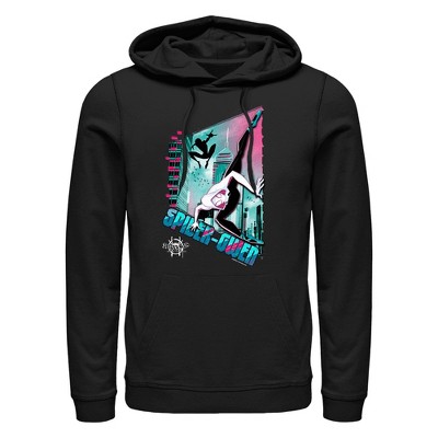 Men's Marvel: Spider-Man: Into the Spider-Verse Modern Spider-Gwen  Pull Over Hoodie - Black - Medium