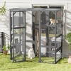 Outdoor Wooden Cat Catio Enclosure with Platforms and 2 Condos,62" Walk-in Cat House Playpen for 1–3 Cats-LAOTIES - 2 of 4