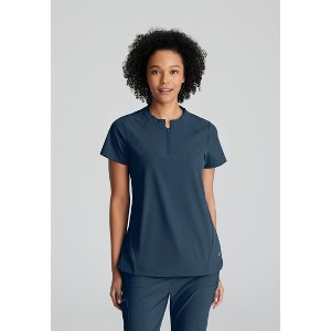 Barco One Women's Flux 2-Pocket Banded Zip Collar Scrub Top - 1 of 4
