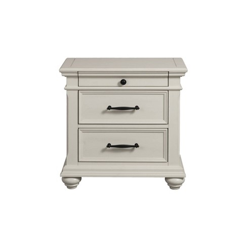 Brooks 3 Drawer Nightstand With Usb Ports Cream Picket House Furnishings Target