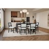 7 PCS Retro Dining Set, Rectangular Wood Table with MDF Top, Upholstered Chairs with Solid Rubberwood Frame and Cushion-Coolbibila - 3 of 4