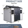 NicBex Resin Outdoor Storage Shed with Lockable Doors,2 Windows and Floor Base for Backyard Garden,Patio - 3 of 4
