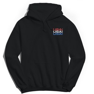 Americana Men's Usa Usa Lc Red And Blue  Long Sleeve Graphic Cotton Sweatshirt Hoodie - 1 of 4