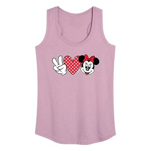 Women's - Disney - Peace Love Mickey Graphic Racerback Tank - 1 of 4
