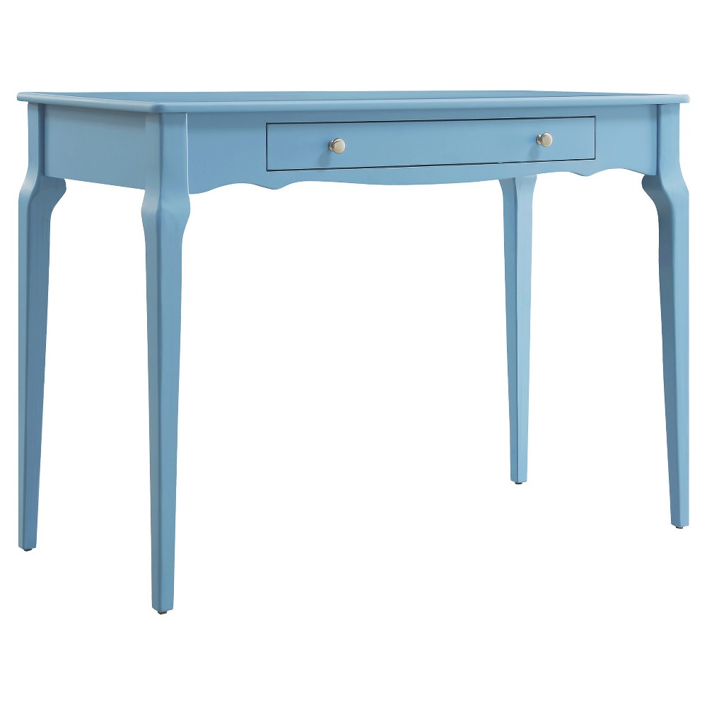 Photos - Office Desk Muriel Wood Writing Desk with Drawers Sky Blue - Inspire Q
