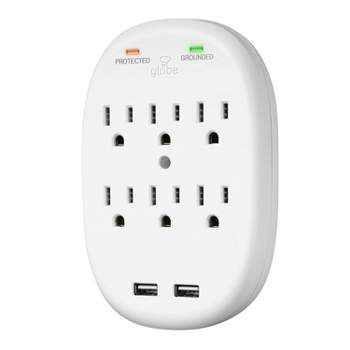 Globe Electric 6 Outlet Adapter White