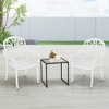 Costway 4 PCS Patio Cast Aluminum Dining Chairs Armrests Outdoor Stackable Brown/White - 2 of 4
