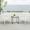 Costway 4 PCS Patio Cast Aluminum Dining Chairs Armrests Outdoor Stackable Brown/White - image 2 of 4