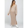 PinkBlush Beige Side Slit Maternity Maxi Sweater Dress - 2 of 4