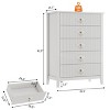 5 Drawer Dresser for Bedroom, 32"W Wooden Chest of Drawers with Metal Handles, Fluted Clothes Storage Organizer, Dresser Narrow Nightstand - 3 of 4