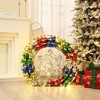 LuxenHome 3Ft Tall Ornament and Snowflake Wreath Outdoor Holiday Decoration with Lights Multi-Color - 4 of 4