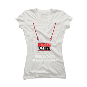 Junior's Design By Humans Karen Halloween Costume I Need To Speak To Your Manager By MonVit T-Shirt - 1 of 3