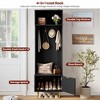 GustoWave 74" Slim Hall Tree with Shoe Bench and Storage, Entryway Coat Rack with 4 Gold Hooks & Metal Legs, Saving Space Design - 4 of 4