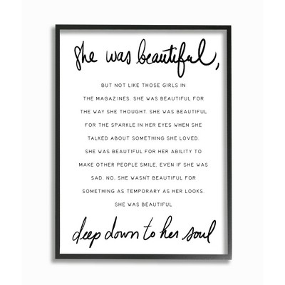 Stupell Industries She Was Beautiful Quote Inspirational Feminine Phrase