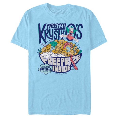 Men's The Simpsons Frosted Krusty O's T-Shirt - Light Blue - X Large