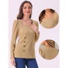 Allegra K Women's Casual Long Sleeve Button Decor Square Neck Sweater Top - 2 of 4