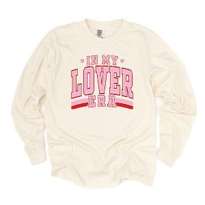 Simply Sage Market Women's My Lover Era Varsity Long Sleeve Garment Dyed Tee - 1 of 3