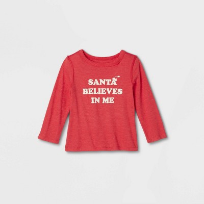 Toddler Adaptive 'Santa Believes In Me' Long Sleeve Graphic T-Shirt - Cat & Jack™ Red